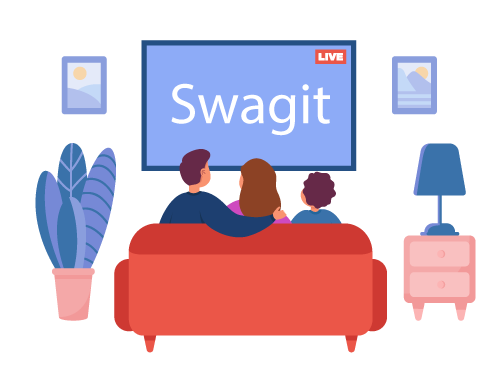 Illustration of two people watching Swagit