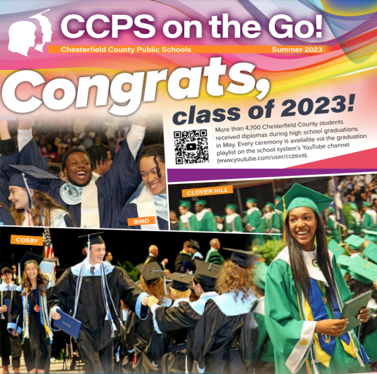 Screenshot of front cover of newsletter with graduation students pictured on it.