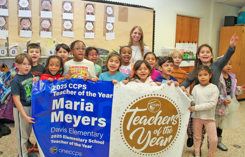 Maria Meyers with students