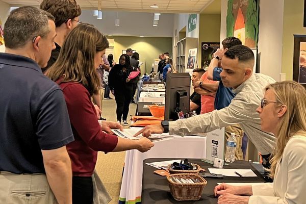 students at job fair