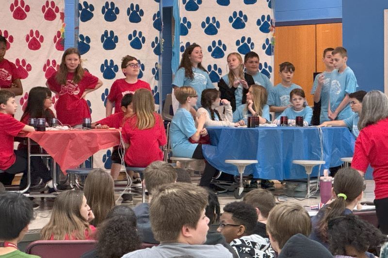 Students competing in the battle of the books