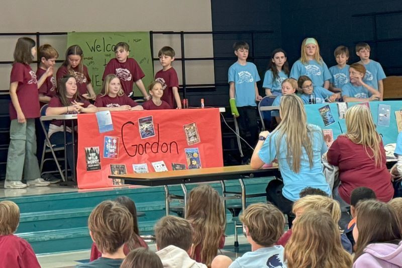 Students competing in the battle of the books