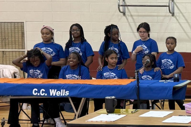 Students competing in the battle of the books
