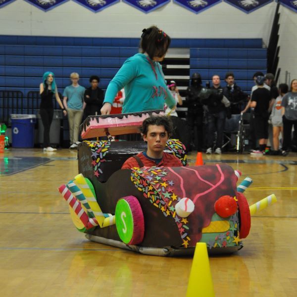 Student in a hovercar