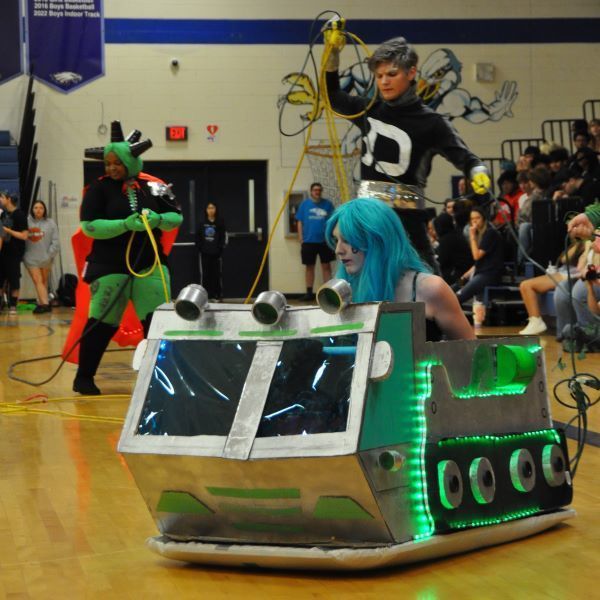 Student in a hovercar