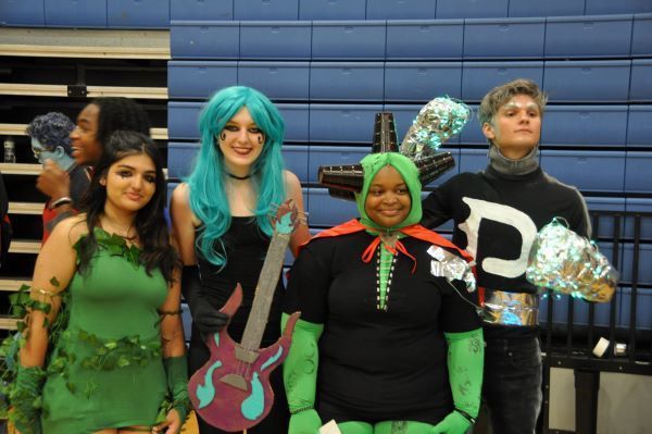 Students in costumes