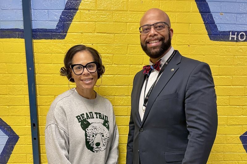 Dr. Worsley with Principal Wade