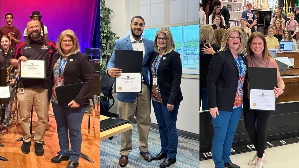 Collage of teachers receiving awards