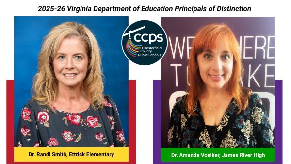 Photos of Dr. Randi Smith of Ettrick Elementary and Dr. Amanda Voelker of James River High