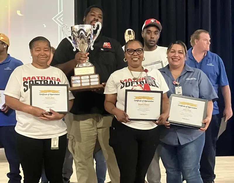 Matoaca High custodial team with their awards