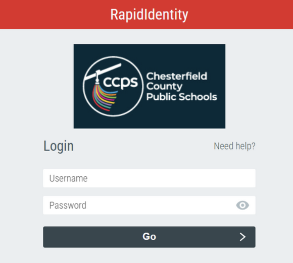 screenshot of login screen