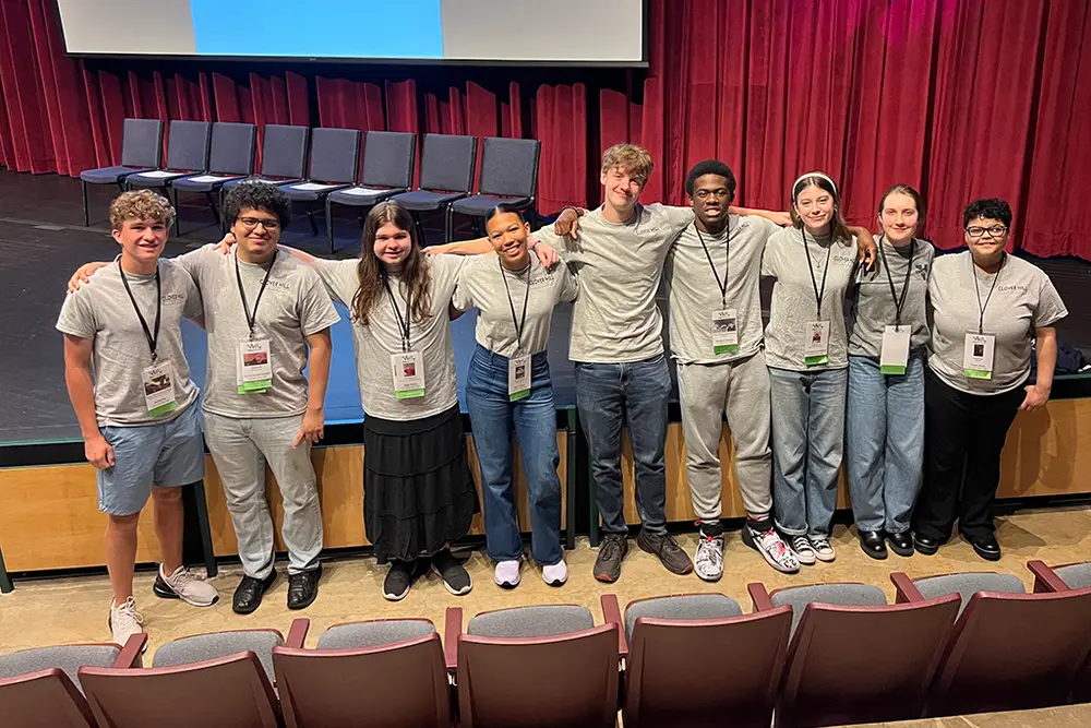 students pose for a photo