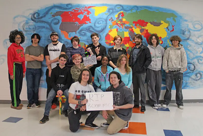 students pose for a photo